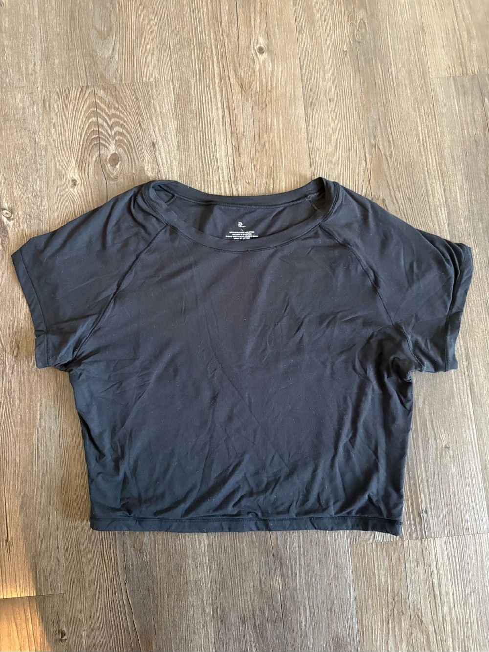 Black Women's Short Sleeve Crop Top